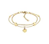 Armkette TOMMY HILFIGER "LAYERED", gelbgoldfarben, Armbänder, Damen, 19cm, Edelstahl, Armkette, Emaille (37504734-0) gelbgoldfarben
