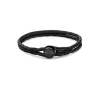 Lederarmband TOMMY HILFIGER "NAUTICAL", schwarz, grau, Armbänder, Damen, 19cm, Edelstahl Leder, Edelstahl, Leder, Lederarmband (45210243-0) schwarz, grau