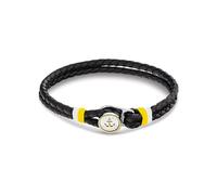Lederarmband TOMMY HILFIGER "NAUTICAL", schwarz, edelstahlfarben, weiß, gelb, gelbgoldfarben, Armbänder, Herren, 19cm, Edelstahl Leder Nylon, Edelstahl, Leder, Nylon, Lederarmband (29568342-0) schwarz