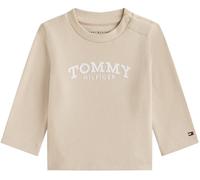 Tommy Hilfiger Baby Langarmshirt Monotype Logo aus Baumwolle mit Stretch, Beige (Gulf Sand), 92