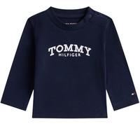 Tommy Hilfiger Baby Langarmshirt Monotype Logo aus Baumwolle mit Stretch, Blau (Dark Night Navy), 62