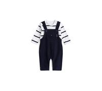 TOMMY HILFIGER Baby Set 2-teilig Langarmshirt und Latzhose dunkelblau | 62