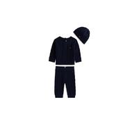 TOMMY HILFIGER Baby Set 3-teilig Sweater, Hose und Mütze dunkelblau | 74