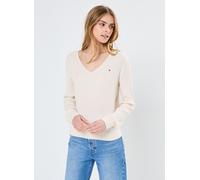 Tommy Hilfiger Regular Fit Strickpullover aus reiner Baumwolle in Weiss, Größe XXL