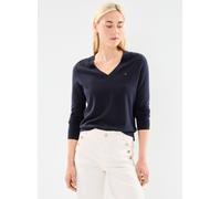 Tommy Hilfiger Damen Pullover Co Jersey Stitch Sweater V-Ausschnitt, Blau (Desert Sky), XS