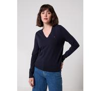 Tommy Hilfiger Pullover mit regulärem Schnitt und unifarbenem Design in Dunkelblau, Größe L