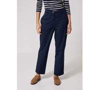Chinohose TOMMY HILFIGER "COTTON SLIM STRAIGHT CHINO", Damen, Gr. 38, N-Gr, schwarz night navy, Web, Obermaterial: 65% Baumwolle, 33% Lyocell, 2% Elasthan, unifarben, straight fit lang, Hosen Chinohos