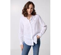Tommy Hilfiger Damen Bluse aus Leinen Regular Fit, weiss, Gr. 34