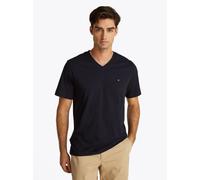 Tommy Hilfiger Herren T-Shirt Kurzarm Essential Tee mit V-Ausschnitt, Blau (Desert Sky), M