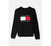 Strickpullover TOMMY HILFIGER "HERITAGE FLAG", Jungen, Gr. 12 (152), schwarz, Strick, Obermaterial: 60% Baumwolle, 40% Polyacryl, unifarben, regular fit normal, Rundhals, Bündchen, Pullover Strickpull