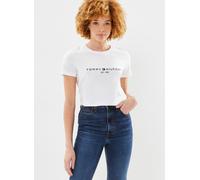Tommy Hilfiger Damen T-Shirt Heritage Kurzarm Rundhalsausschnitt 100% Baumwolle Weiß XL