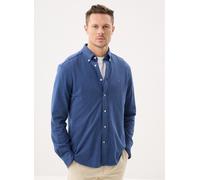 Langarmhemd TOMMY HILFIGER "KNIT PIQUE FEATHERWEIGHT", Herren, Gr. M, N-Gr, indigo heather, Web, Obermaterial: 100% Baumwolle, regular fit, Manschette, Hemden (76803310-M) indigo heather