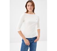 3/4-Arm-Shirt TOMMY HILFIGER "NEW CODY BOAT-NECK", Damen, Gr. XXL, weiß (nos ecru), Jersey, Obermaterial: 100% Baumwolle, unifarben, slim fit hüftlang, U-Boot-Ausschnitt, abgesteppt, Shirts 3/4-Arm-Sh