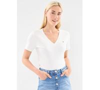 Tommy Hilfiger Damen T-Shirt Kurzarm New Slim Cody mit V-Ausschnitt, Weiß (Nos Ecru), XXL