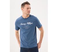 Tommy Hilfiger "SCRIPT LOGO TEE" mit aufgesticktem Logo (86662423-M) aegean sea