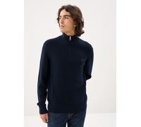 Strickpullover TOMMY HILFIGER "SEASONAL STRUCTURE ZIP MOCK", Herren, Gr. XL, desert sky, Strick, Obermaterial: 100% Baumwolle, unifarben, regular fit normal, Rundhals, eingesetzt Rippbündchen, Pullove