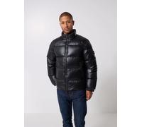 Steppjacke TOMMY HILFIGER "SHINY DOWN STAND PUFFER", Herren, Gr. M, schwarz, Web, Obermaterial: 100% Polyester, regular fit normal, elastischer Bund, Jacken, Winterjacke, Outdoorjacke, glänzende Oberf