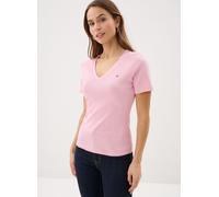 Tommy Hilfiger - Bekleidung Slim Cody V-Nk Ss - rosa - Größe XL