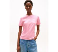 Tommy Hilfiger Damen T-Shirt Kurzarm Slim Cody Rundhalsausschnitt, Rosa (Classic Pink), M