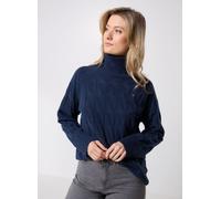 Tommy Hilfiger Damen Strickpullover mit Zopfmuster SOFT WOOL Relaxed Fit, indigo, Gr. XS