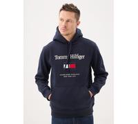 Hoodie TOMMY HILFIGER "TOMMY EMBRO FLAG", Herren, Gr. L, desert sky, Sweatware, Obermaterial: 64% Baumwolle, 36% Polyester, regular fit, Rippbündchen, Sweatshirts Hoodie, normale Passform, Stickerei (
