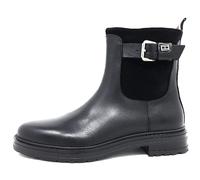 Stiefelette TOMMY HILFIGER "BELT BOOTIE MATERIAL MIX" Gr. 37, schwarz Damen Schuhe Chelseaboots Reißverschlussstiefeletten mit Schnallenverschluss (47800563-37)