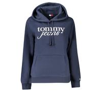 Hoodie TOMMY JEANS "TJW REG ESS LOGO HOODIE EXT", Damen, Gr. L (40), blau (schwarz night navy), Sweatware, Obermaterial: 80% Baumwolle, 20% Polyester, bedruckt, casual, regular fit hüftlang, Langarm R