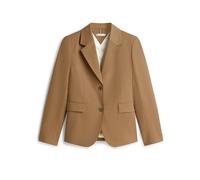 Longblazer TOMMY HILFIGER "TIMELESS WOOL REG STRT SB BLAZER", Damen, Gr. 36, nordic taupe, Web, Obermaterial: 54% Polyester, 44% Wolle, 2% Elasthan, unifarben, regular fit, V-Ausschnitt, Blazer Longbl