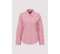 Hemdbluse TOMMY HILFIGER "SUMMER POPLIN REGULAR SHIRT", Damen, Gr. 38, pink multi stripe, Popeline, Obermaterial: 100% Baumwolle, gestreift, regular fit normal, Rundhals, eingesetzt gerader Abschluss,