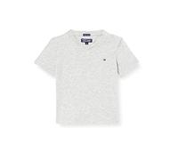 Tommy Hilfiger Boys Basic VN Knit S/S Kurzarm Strickoberteile Jungen, Grau (Grey Heather), 128