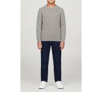 Tommy Hilfiger Jungen Pullover Cotton Cable mit Rundhalsausschnitt, Grau (Mid Grey Heather), 8 Jahre