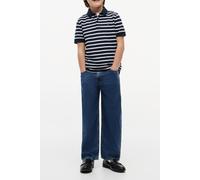 Tommy Hilfiger Jungen Poloshirt Kurzarm Flag Regular Fit, Dunkelblau (Navy Stripe), 10 Jahre
