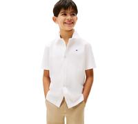 Tommy Hilfiger Boy's Stretch Oxford Shirt Ss KB0KB09554 Shirts, Weiß (Weiß), 4 Jahre
