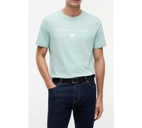 Tommy Hilfiger Herren T-Shirt Kurzarm Brand Love Mono Stack aus Baumwolle, Grün (Crushed Mint), M