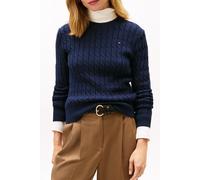 Tommy Hilfiger Cable Knit Crew Neck Jumper Dark Night Navy Größe: S | Strickpullover Outlet | Damen | Schwarz