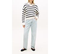 Tommy Hilfiger Cable-knit V-neck Sweater Ivory Petal/dark Navy Größe: XL | Pullover Outlet | Damen | Weiß