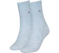 Socken TOMMY HILFIGER "TH WOMEN SOCK CASUAL 2P", Damen, Gr. 35-38, light blau melange, Baumwollmischung, Elasthan, Polyamid, elastisch, Socken Socken, mit flacher Zehennaht (79808357-35) light blau me