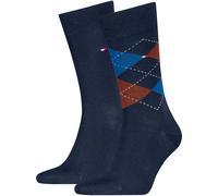 Tommy Hilfiger Socken aus Baumwoll-Mix im 2er-Pack Modell 'CHECK 2P' in Rostrot, Größe 39-42