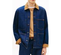 Jeansjacke TOMMY HILFIGER "CHORE JACKET", Herren, Gr. M, lincoln indigo, Denim/Jeans, Obermaterial: 100% Baumwolle, casual, Langarm Manschette, Jacken, Freizeitjacke, Übergangsjacke mit Cord-Kragen, r