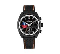 Chronograph TOMMY HILFIGER "Hudson", schwarz, rot, Armbanduhren, Herren, Chronograph, Quarzuhr, Armbanduhr, Herrenuhr, Lederarmband, analog, Stoppfunktion (70713421-0) schwarz, rot