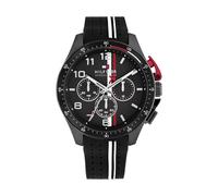 Tommy Hilfiger Chronograph Quarz Uhrfür Herren mit Schwarzes Silikonarmband - 1792168