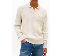 Tommy Hilfiger Classic Cotton Cable Sweater Heathered Oatmilk Größe: XL | Pullover Outlet | Herren