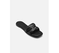 Pantolette TOMMY HILFIGER "TH LOGO STRAP MULE", Damen, Gr. 40, schwarz, Leder, unifarben, Basic, Schuhe Pantolette, Bequemschuh, Sommerschuh, Flats mit TH-Logo als Schnalle (13476507-40) schwarz