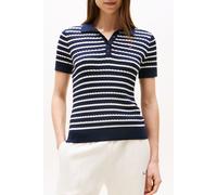 Tommy Hilfiger Regular Fit Strickshirt mit Zopfmuster in Marine, Größe XL