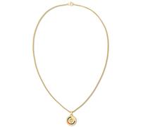 Kette mit Anhänger TOMMY HILFIGER "COMPASS", gold (gelbgoldfarben, rot, weiß, blau), Halsketten, Herren, Edelstahl, L: 56 B: 2mm, Emaille, B:2mm (20547362-0) gelbgoldfarben, rot, weiß, blau