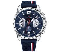 Tommy Hilfiger Multi Zifferblatt Quarz Uhr für Herren mit Marinblaues Silikonarmband - 1791476