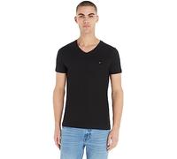Tommy Hilfiger CORE STRETCH SLIM V-NECK TEE Kurzarm T-Shirts Herren, Schwarz (Black), M