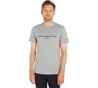 Tommy Hilfiger CORE Tommy Logo Tee Kurzarm T-Shirts Herren, Grau (Cloud Htr), S
