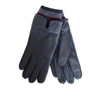 "Tommy Hilfiger Corporate Mixed Material Fingerhandschuhe, Leder, Dunkelblau" S-M