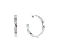 Paar Creolen TOMMY HILFIGER "STRIPES", edelstahlfarben, Ohrringe, Damen, 40mm, Edelstahl (39761448-0) edelstahlfarben